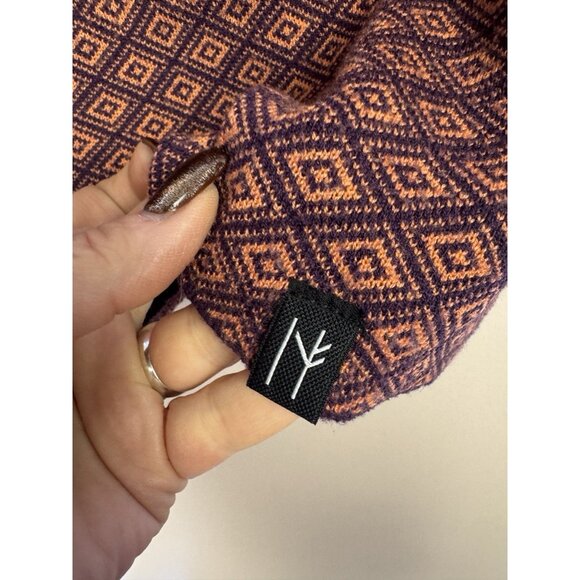 Neve Women Medium Wool Blend 1/4 Zip Sweater Geo Apres Ski Nordic Cozy Snowflake - Picture 5 of 9